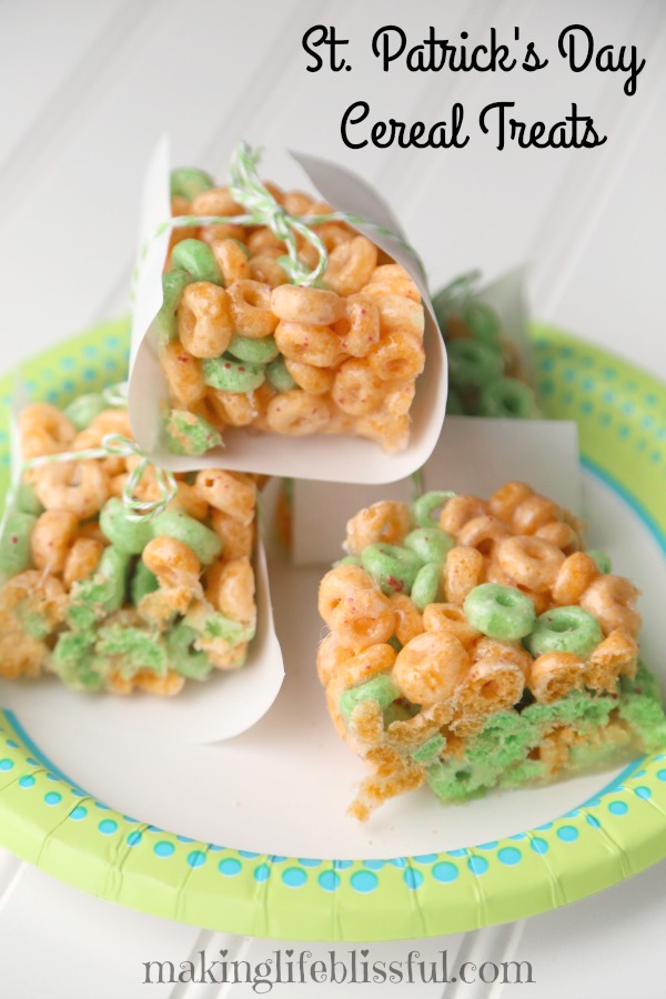 St. Patrick's Day Cereal Treats without marshmallows