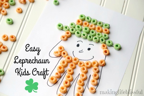 St. Patricks Day Leprechaun Handprint Cereal Craft 10