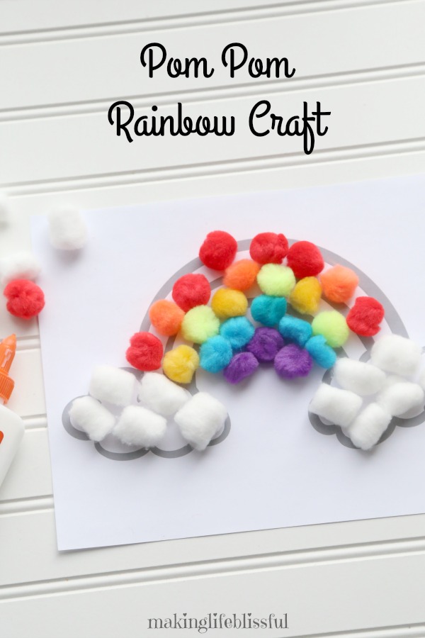 Pom Pom Rainbow Craft for Kids