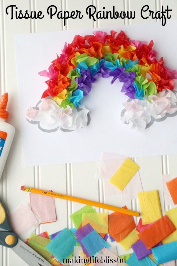 Tissue Paper Rainbow Craft