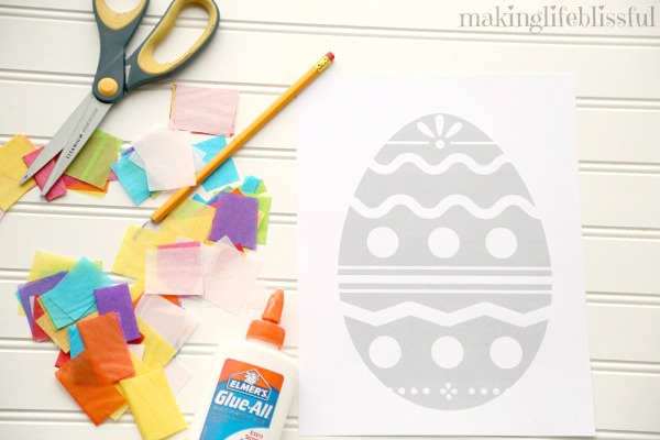 Tissue Paper Easter Craft for Kids