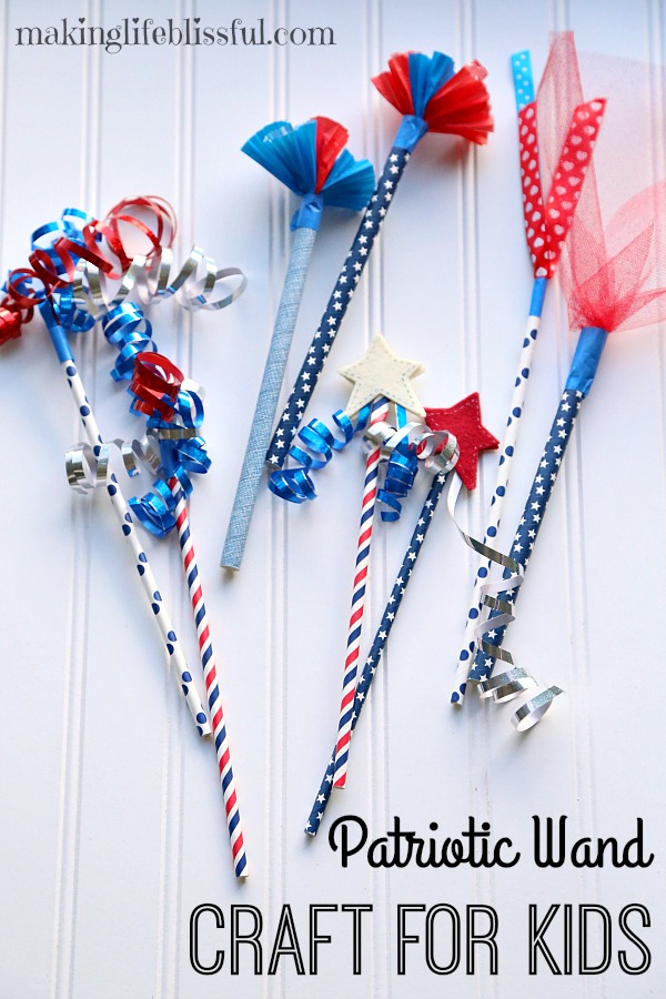 Fun patriotic wands for kids to make for the 4th of July