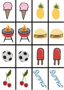 summer memory game printable 2