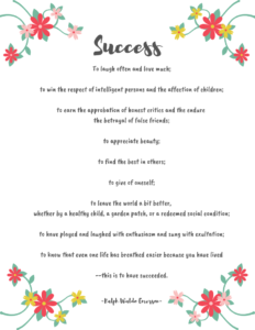 Success poem by Emerson