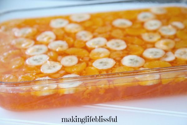 Mandarin Orange Jell-O with Bananas and Pineapple Recipe