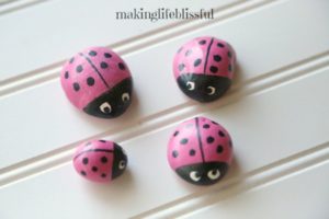 ladybug painted rocks 2
