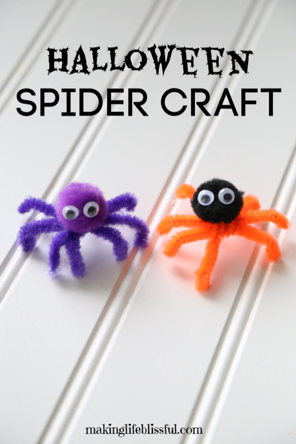 Fuzzy Stick Spiders - Craft Project Ideas