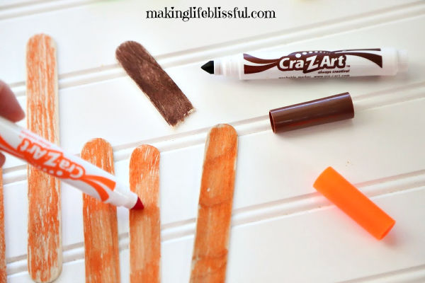 How to make a craft stick pumpkin for kids