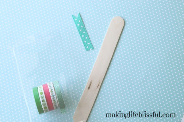 DIY Craft Stick bookmarks with washi tape