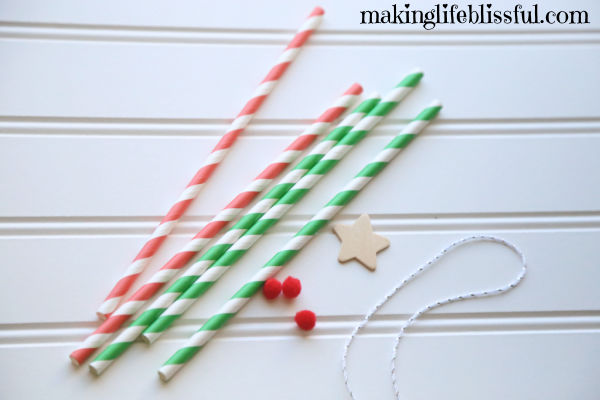 Christmas Tree Making With Drinking Straw