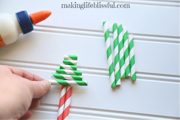 DIY Paper Straw Christmas Tree Ornament