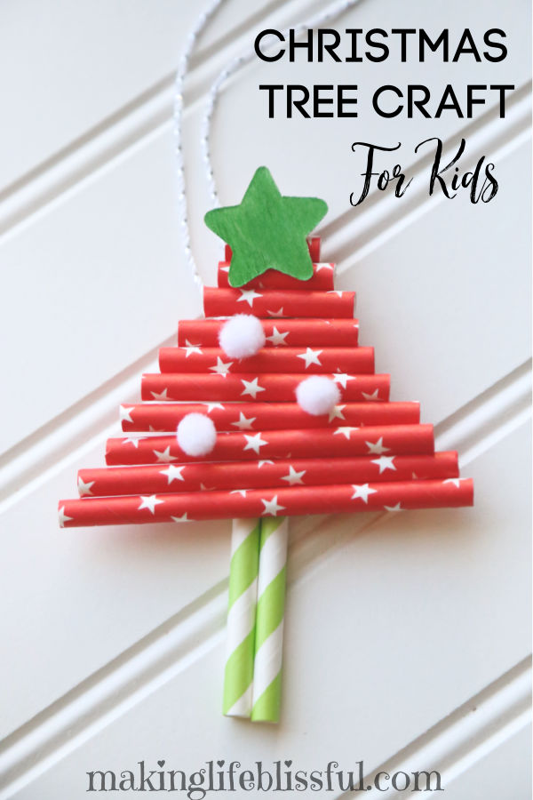 DIY Paper Straw Christmas Tree Ornament | Making Life Blissful