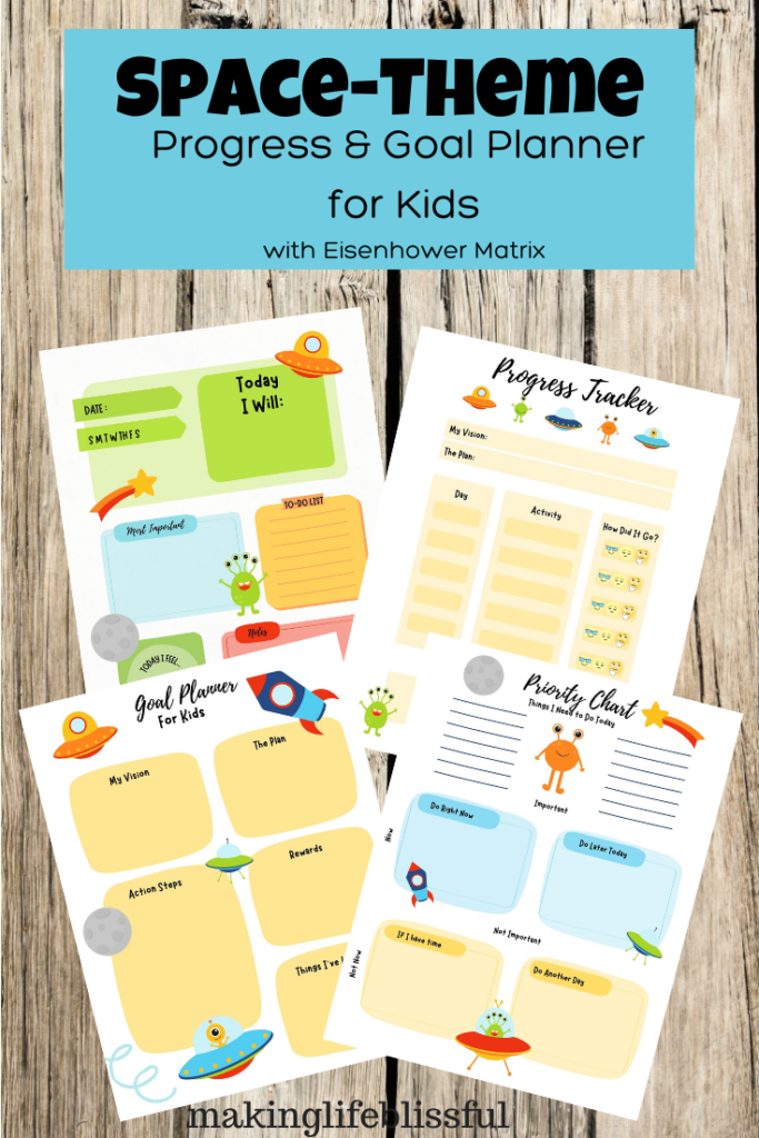 picture of kids vision board and goal planner