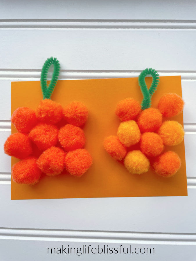 Pom Pom Pumpkin Kids Craft